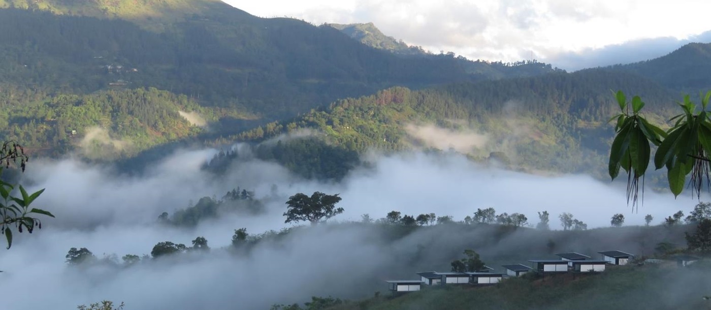 Mist over the hills at Santani Wellness Resort Sri Lanka