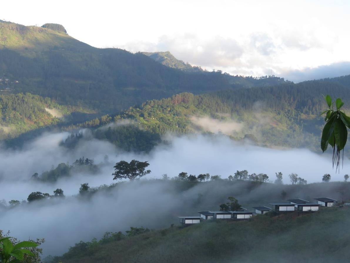 Mist over the hills at Santani Wellness Resort Sri Lanka