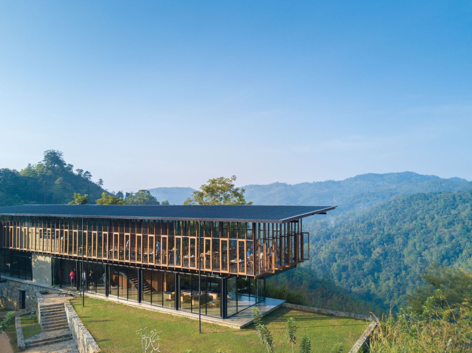 Exterior of the the striking restaurant at Santani Wellness Resort in Sri Lanka