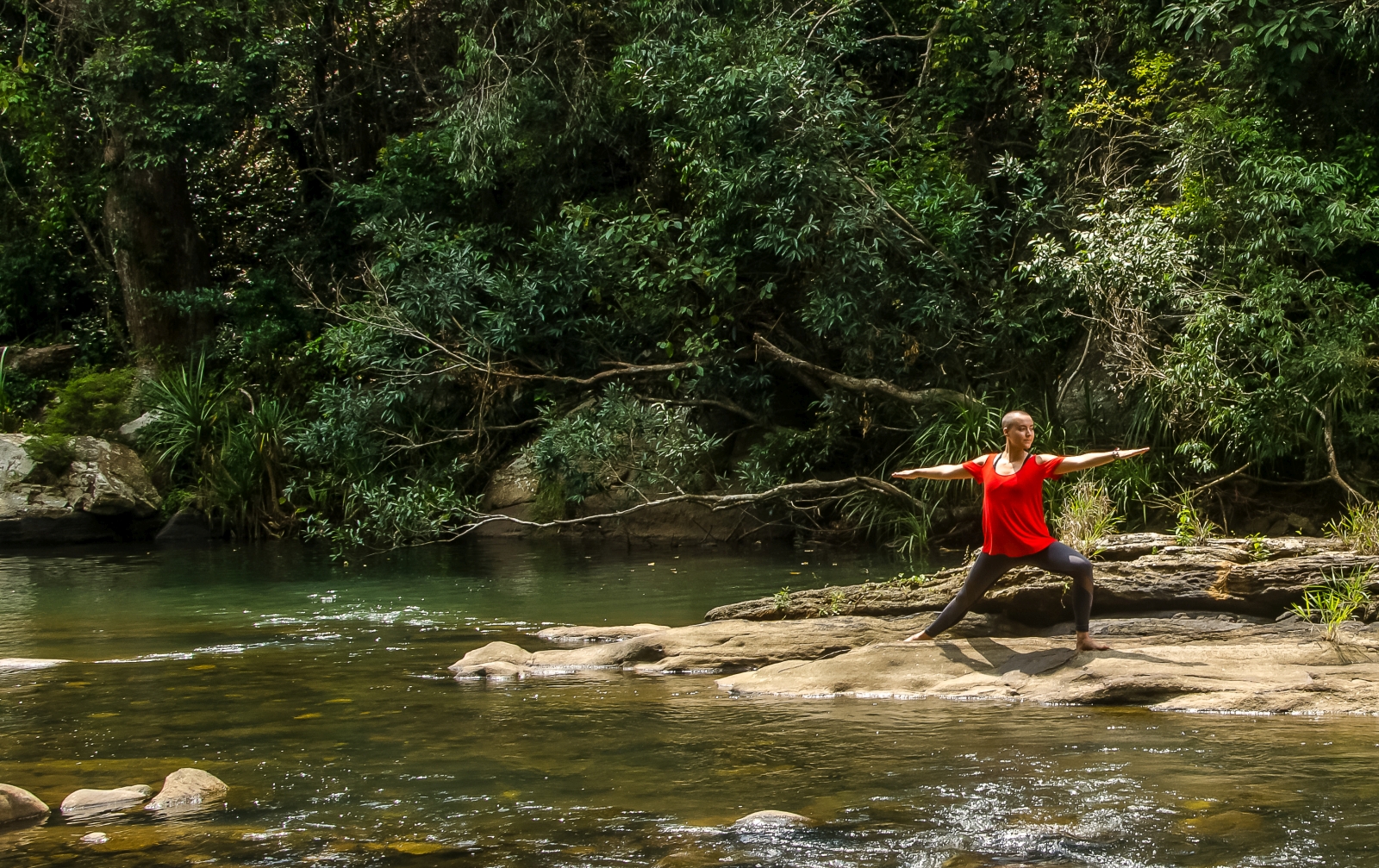 Riverside yoga at Santani Wellness Resort Sri Lanka