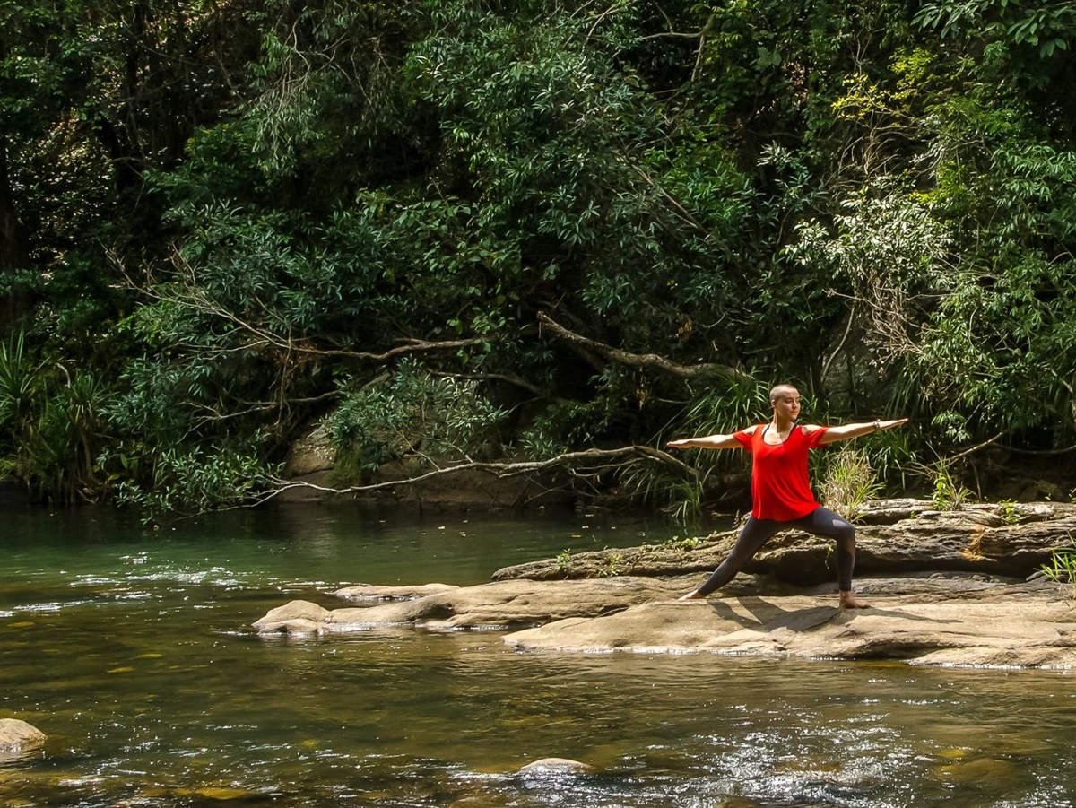 Riverside yoga at Santani Wellness Resort Sri Lanka