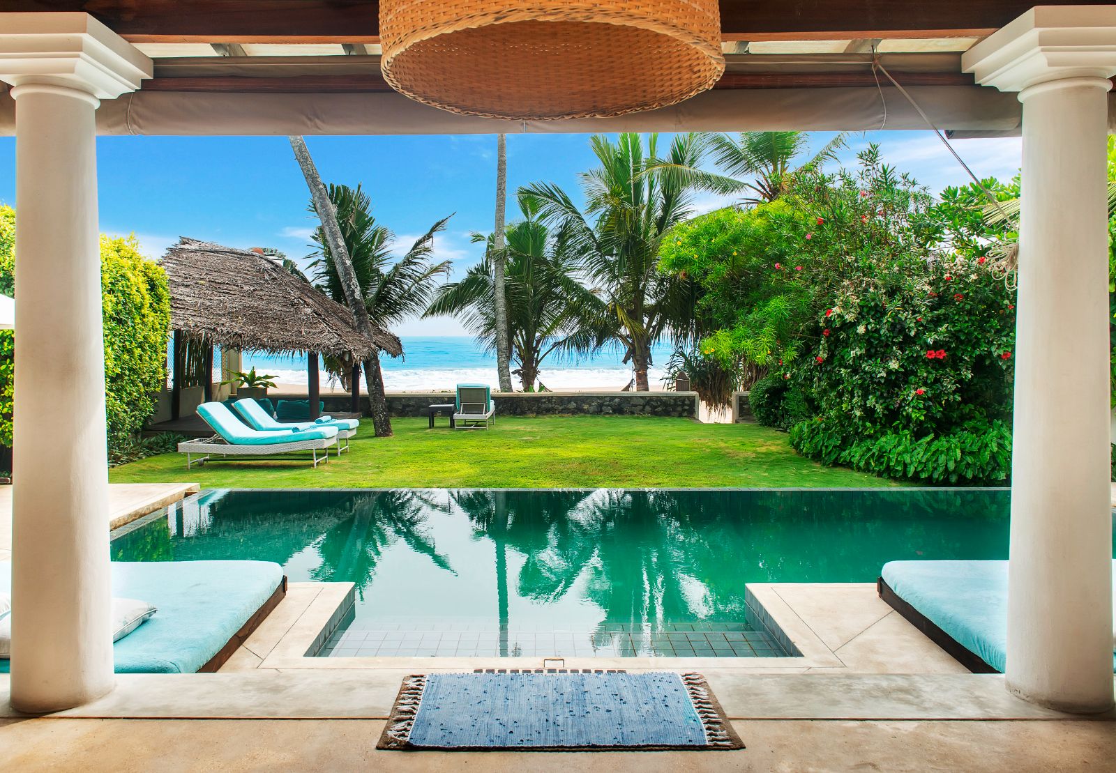 A swimming pool at Sisindu C on the southern coast of Sri Lanka