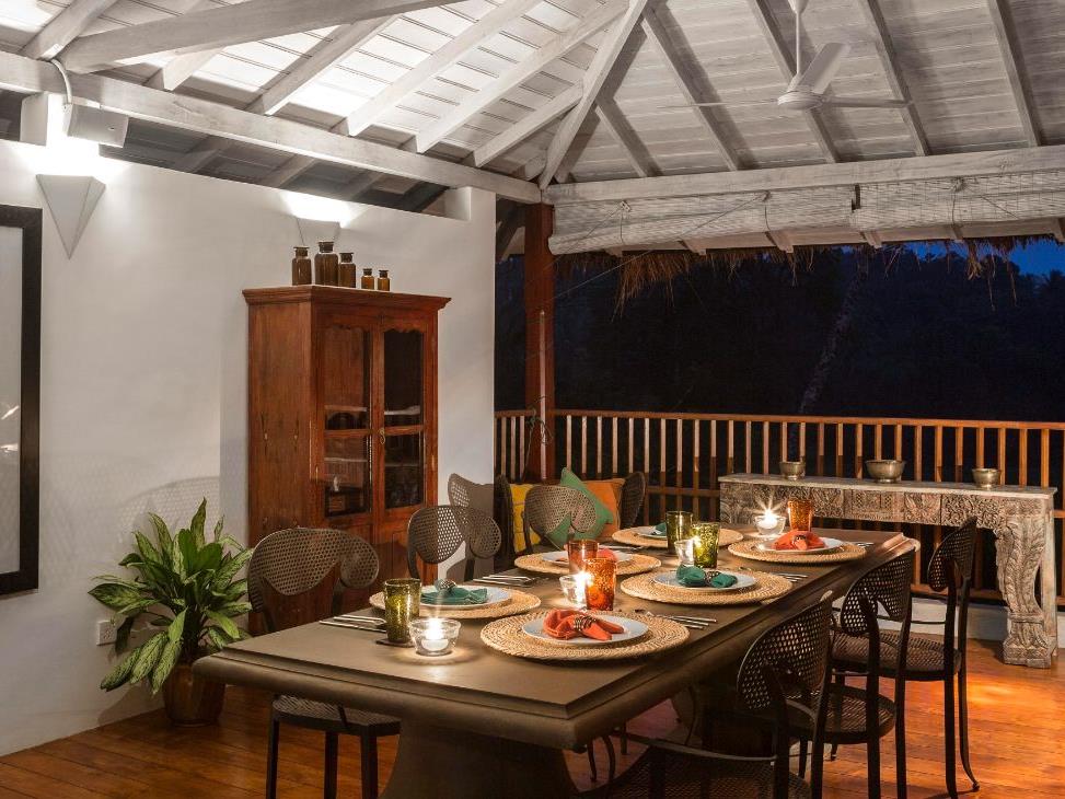 Large dining table at The kandy house in Sri Lanka