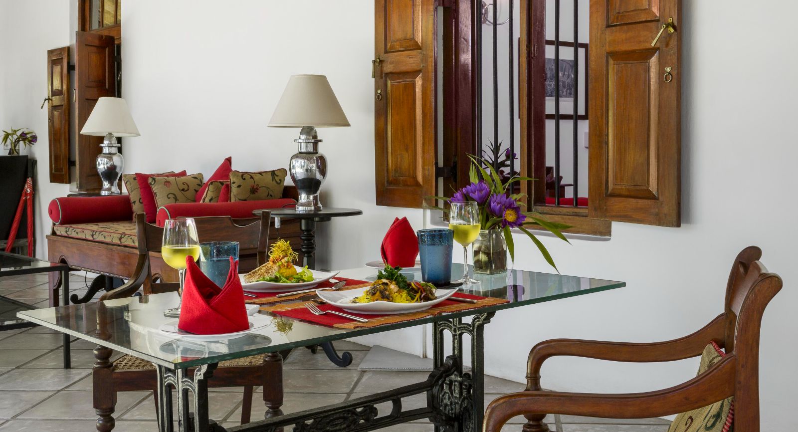 Dining table at The kandy house in Sri Lanka