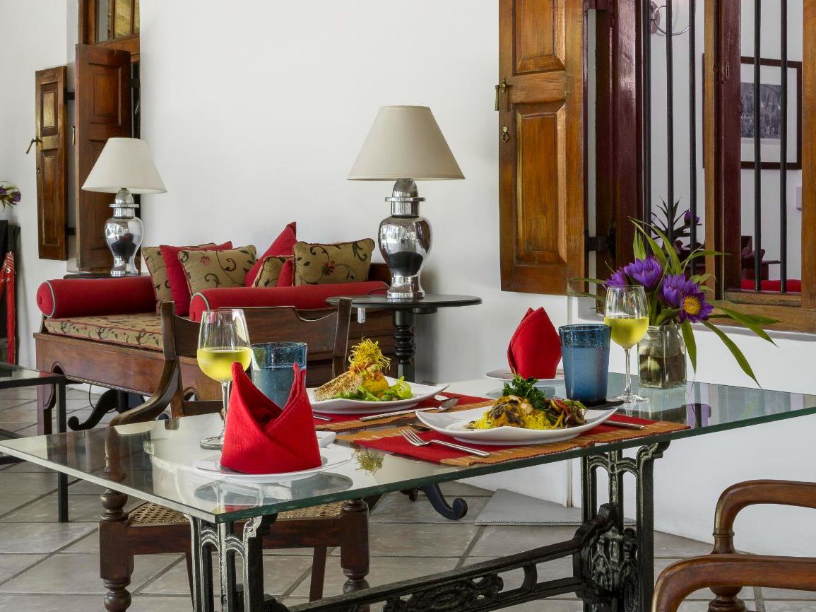 Dining table at The kandy house in Sri Lanka