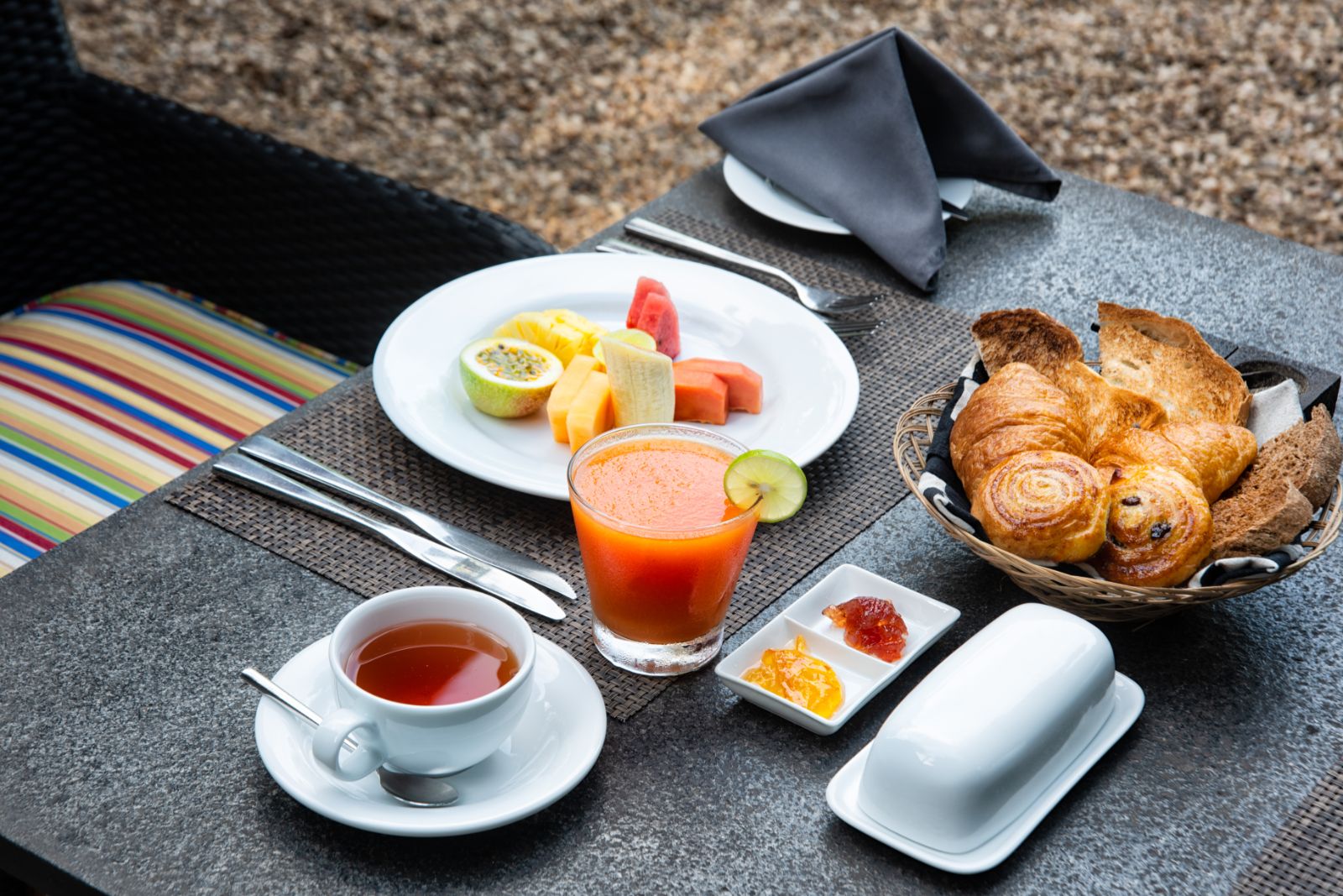 breakfast served at The Wallawwa in Sri Lanka