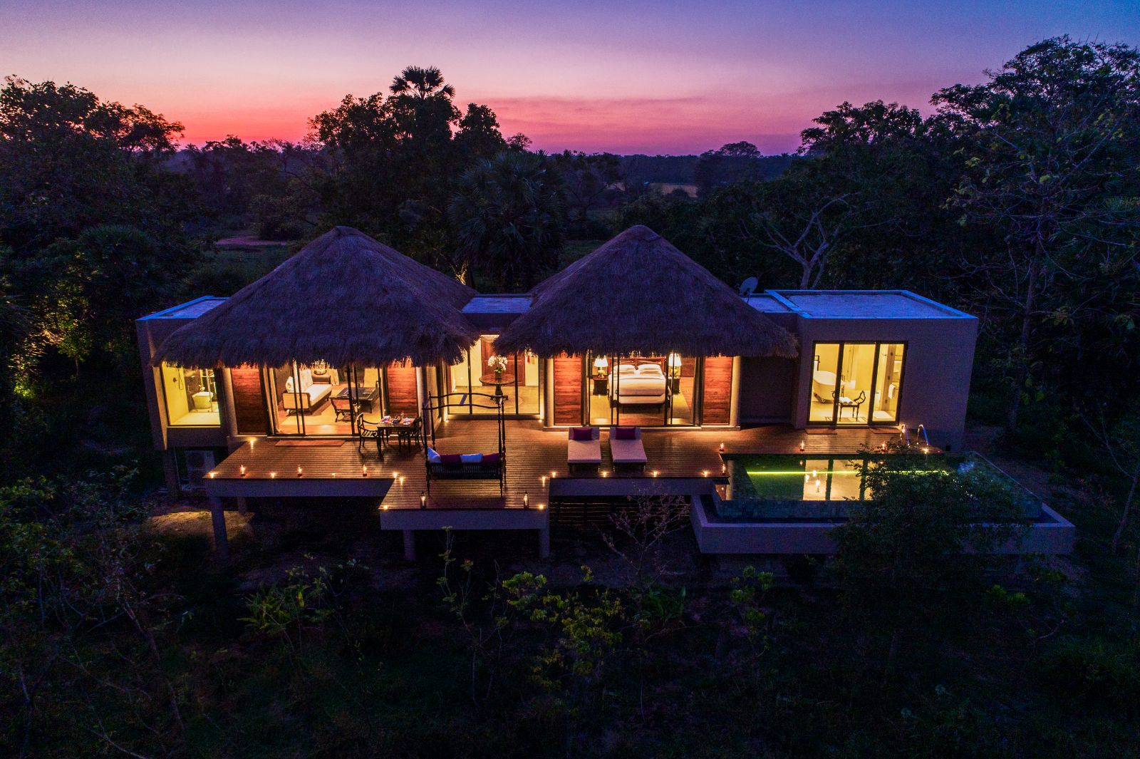 Exterior view of the deluxe villa at Uga Ulagalla in the Anuradhapura region of Sri Lanka