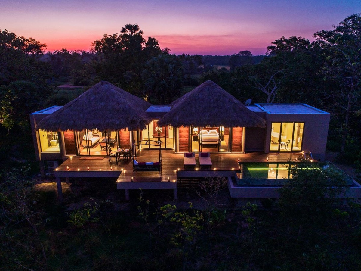 Exterior view of the deluxe villa at Uga Ulagalla in the Anuradhapura region of Sri Lanka