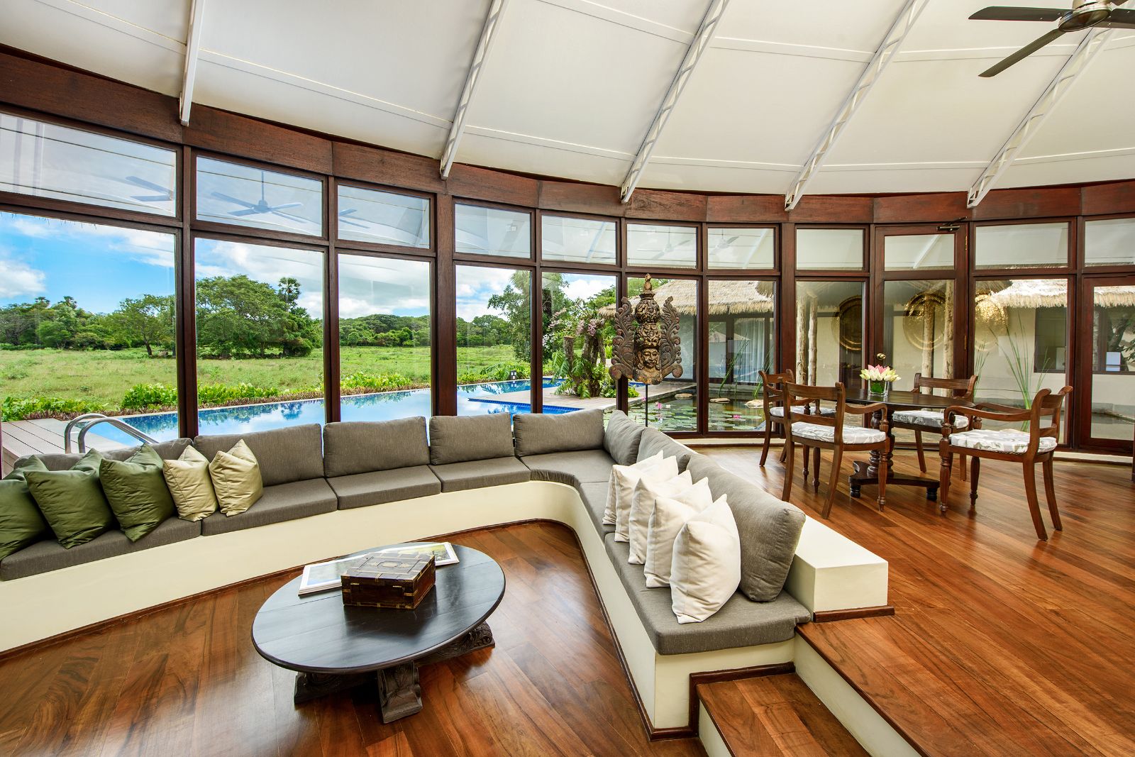 Nikawewa village lounge at Uga Ulagalla in the Anuradhapura region of Sri Lanka