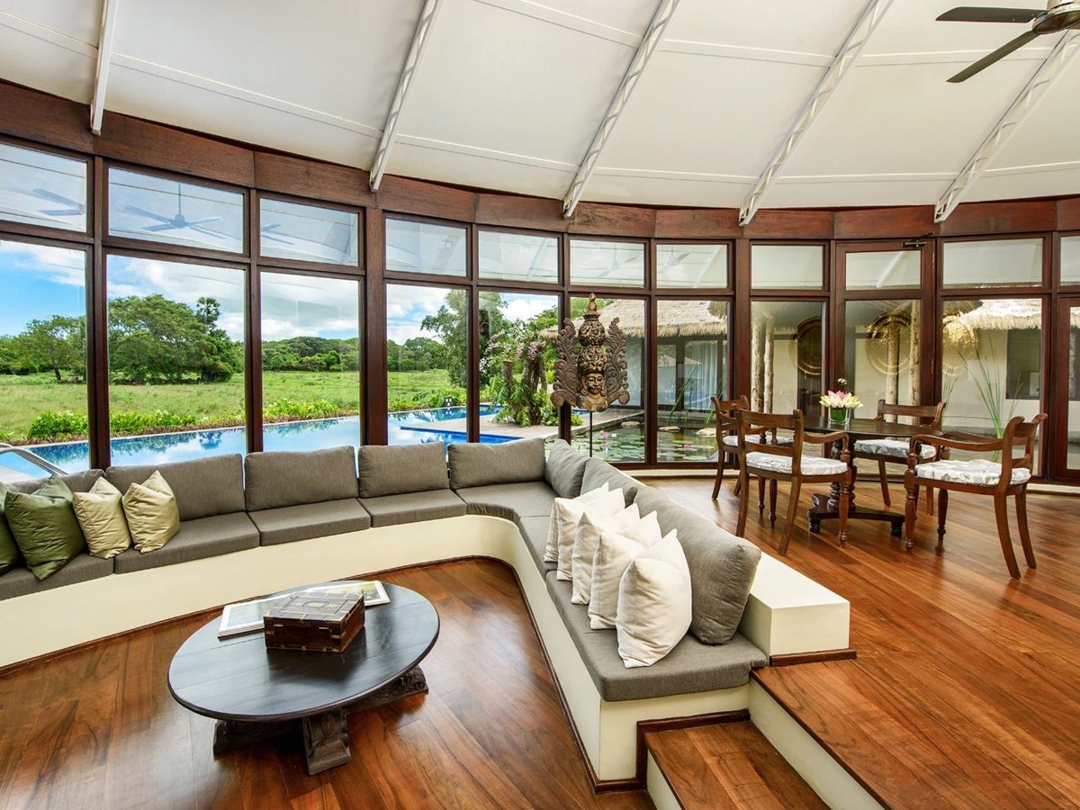 Nikawewa village lounge at Uga Ulagalla in the Anuradhapura region of Sri Lanka