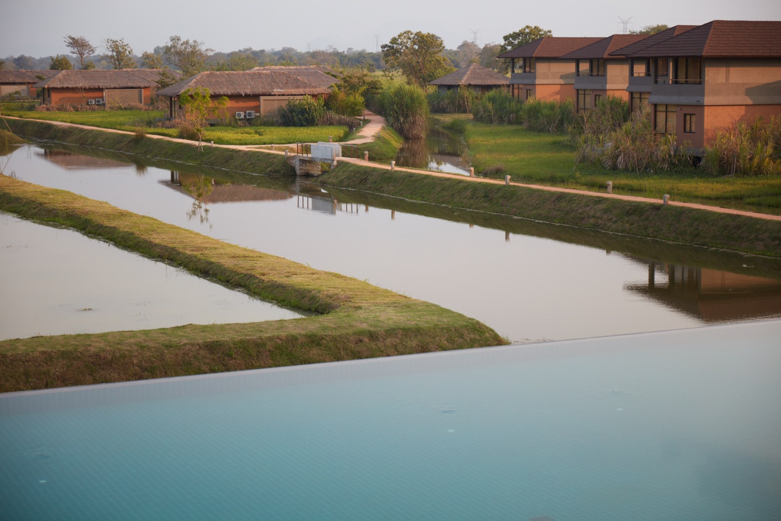 Large pool at Water Garden Sigiriya in Sri Lanka