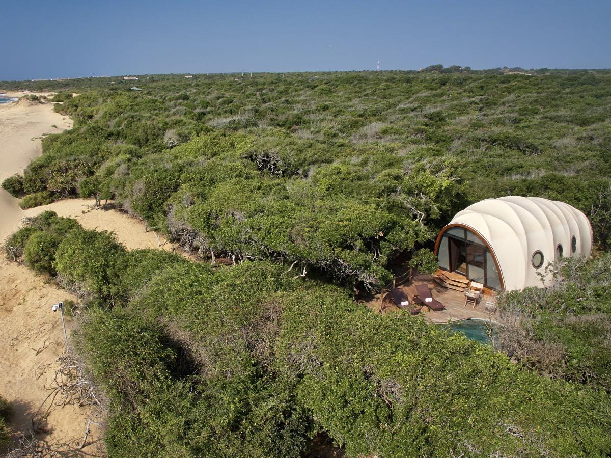 Cocoon and beach at Wild Coast Tented Lodge Sri Lanka