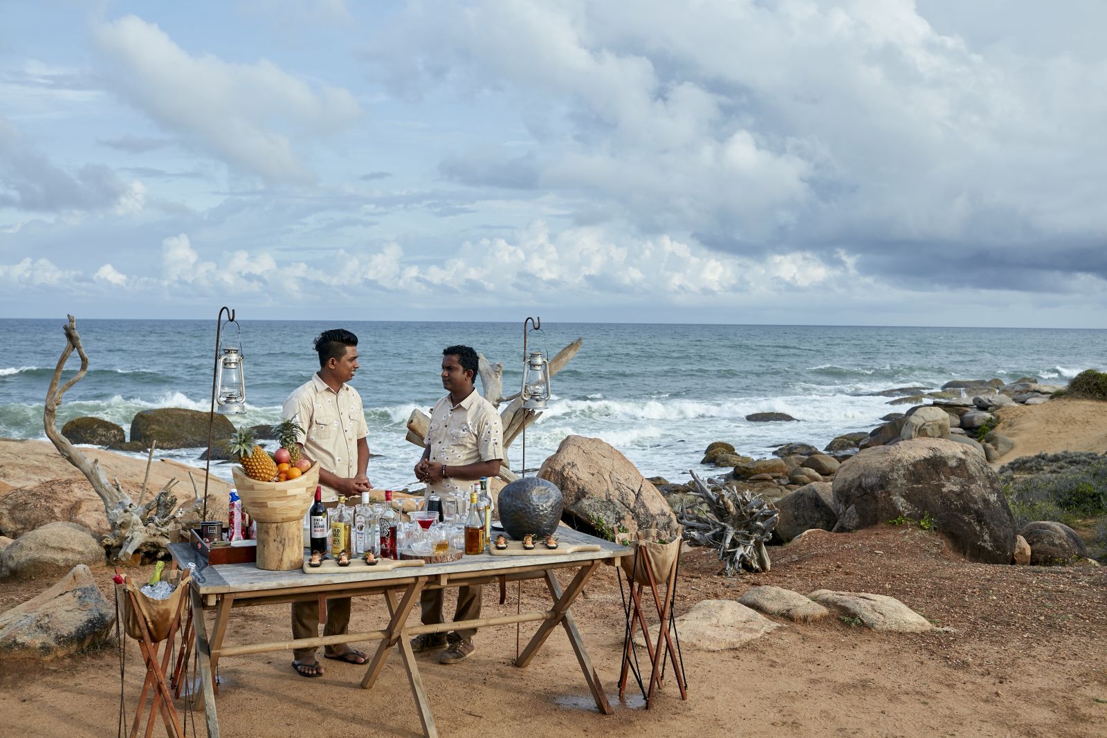 Sundowners by the beach at Wild Coast Tented Lodge Sri Lanka