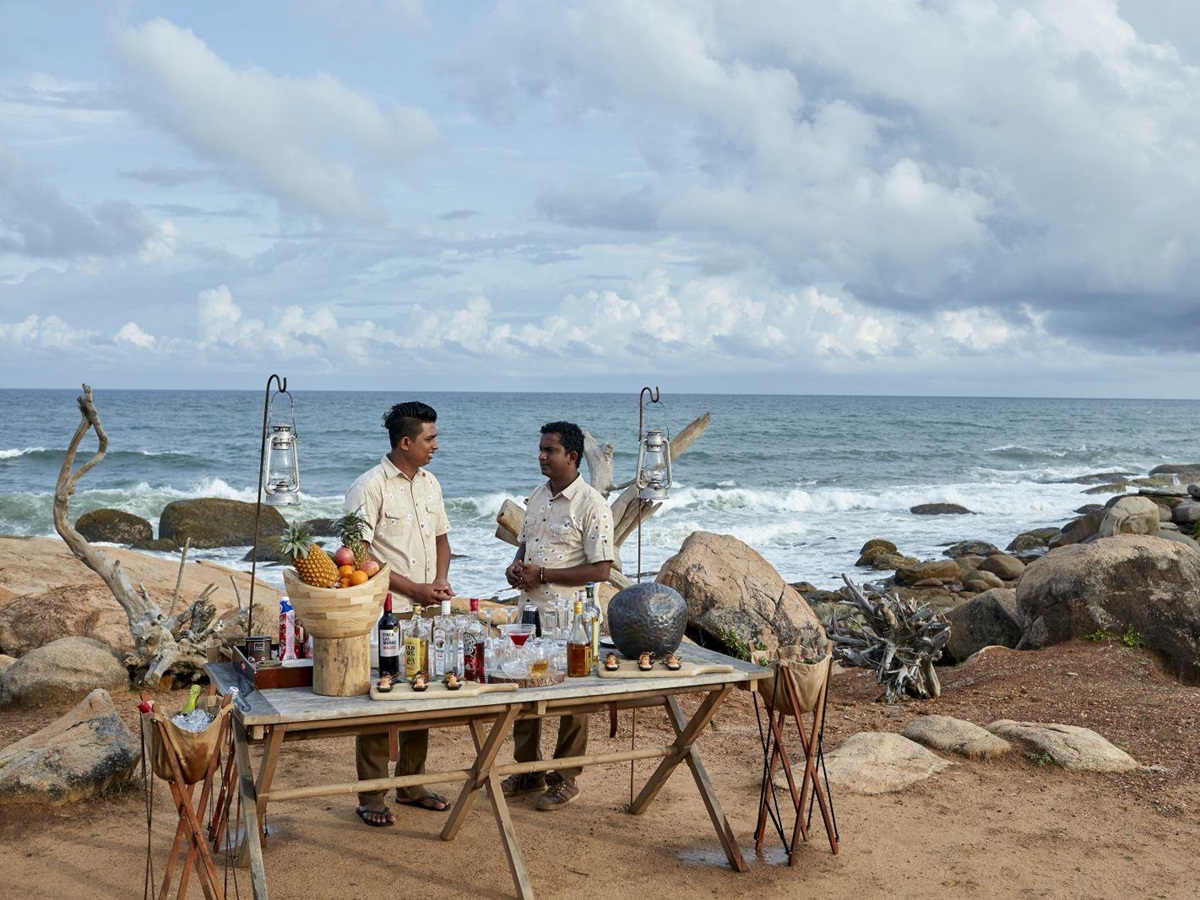 Sundowners by the beach at Wild Coast Tented Lodge Sri Lanka