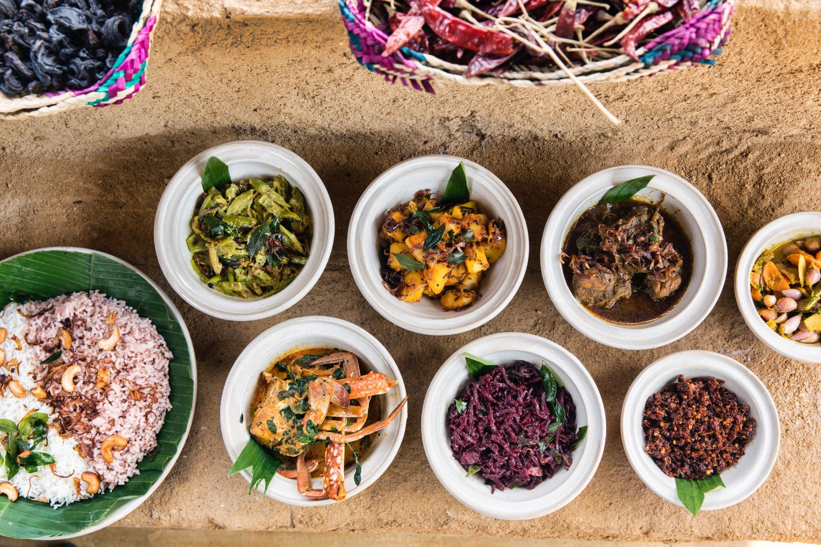 Cuisine served at Cape Weligama on Sri Lanka's southern coast