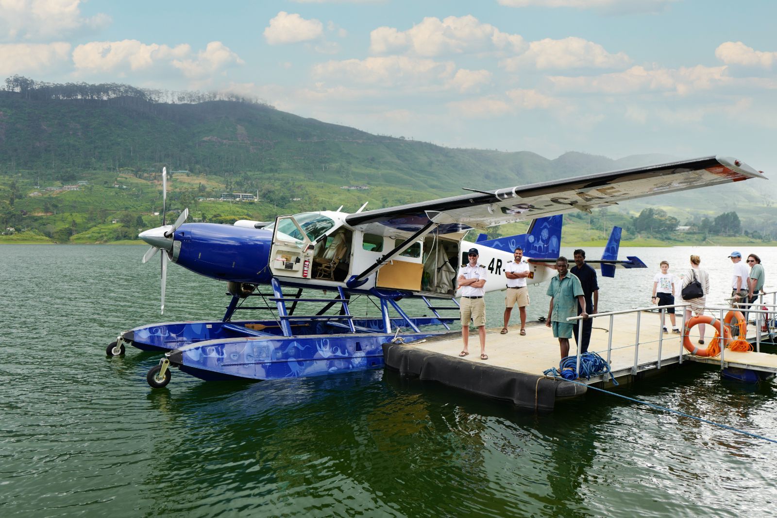A seaplane in the grounds of Ceylon Tea Trails in Sri Lanka's Tea Country