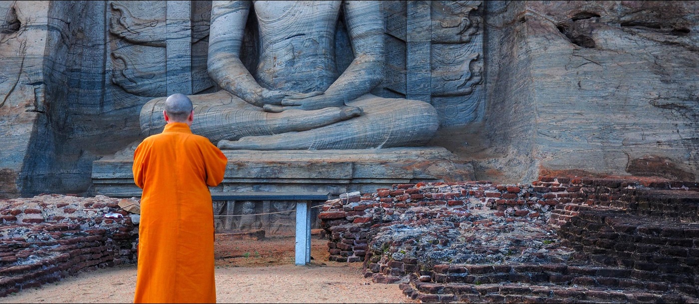 monk at polonnaruwa, Sri Lanka
