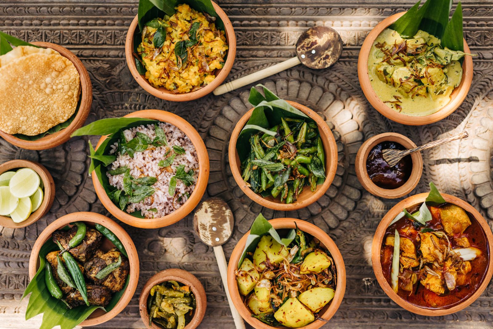 Traditional Sri Lankan cuisine served at ANI Sri Lanka on Sri Lanka's south coast