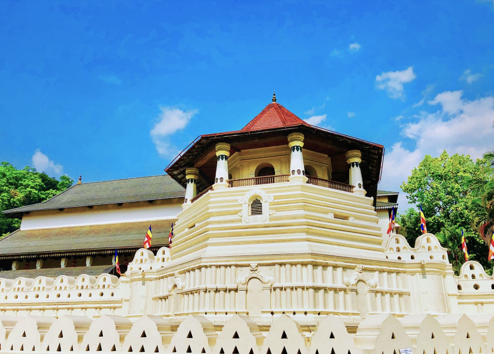 Exterior view of The Temple of the Tooth in Kandy