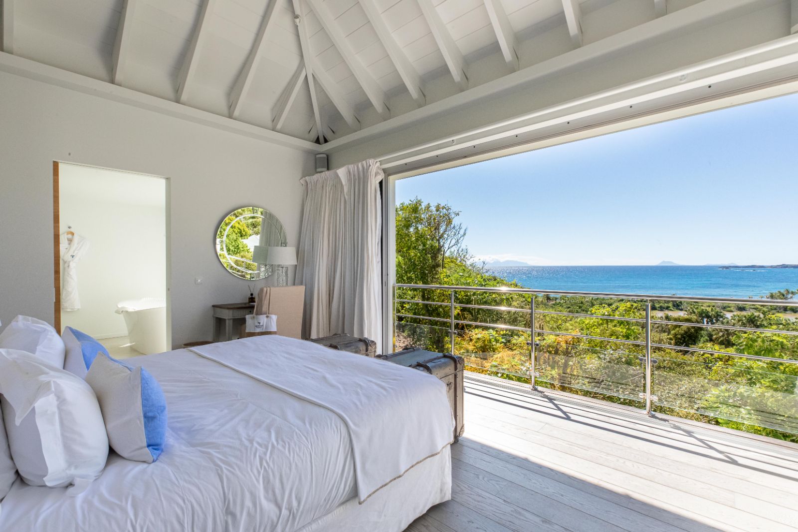 Guest suite overlooking the ocean at Hotel Le Toiny in St Barths