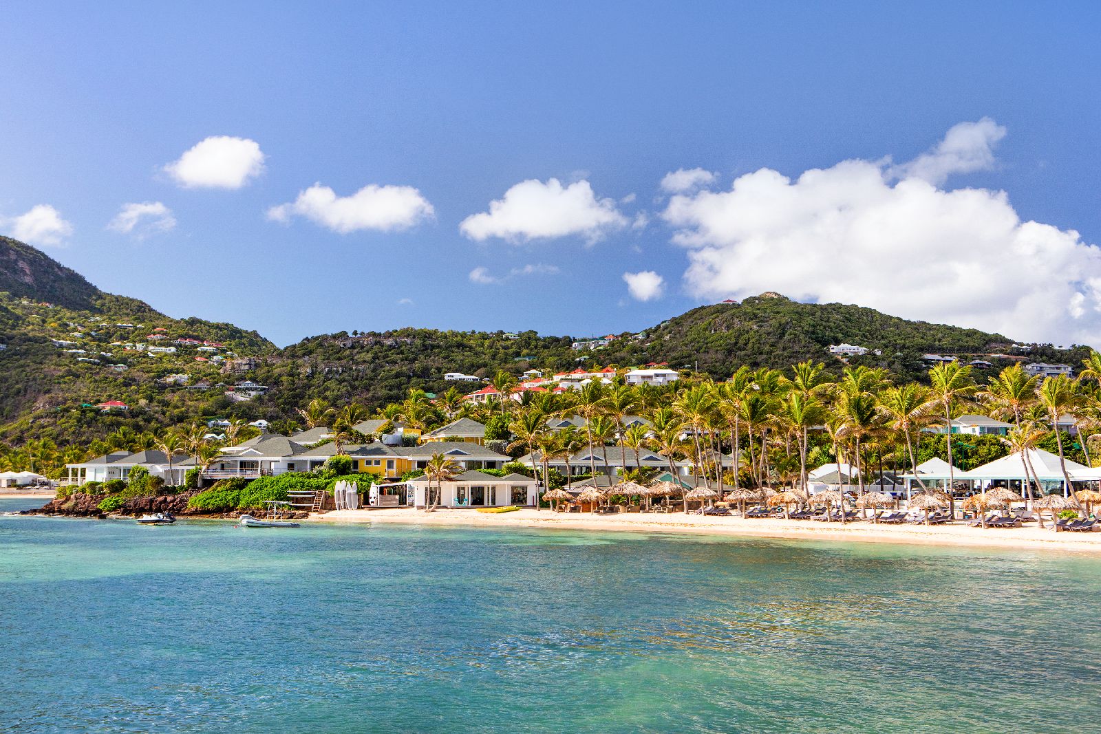 View of Rosewood Le Guanahani St Barths and the lagoon