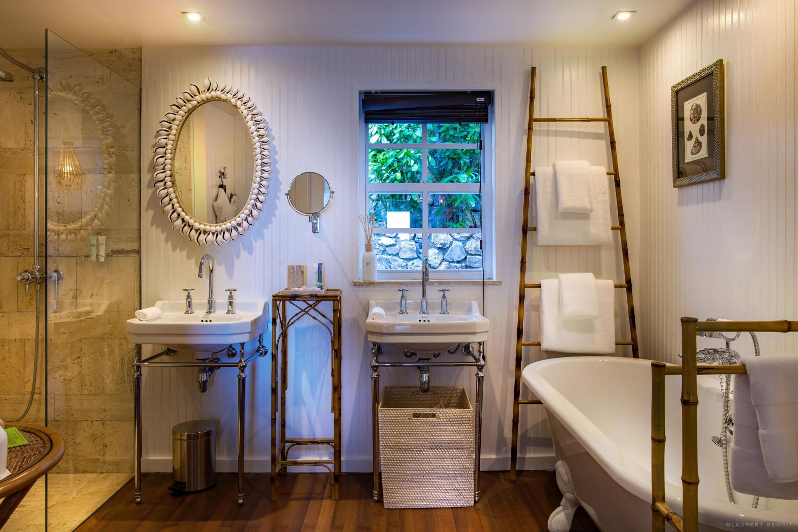 A bathroom suite at  Villa Marie in St Barths