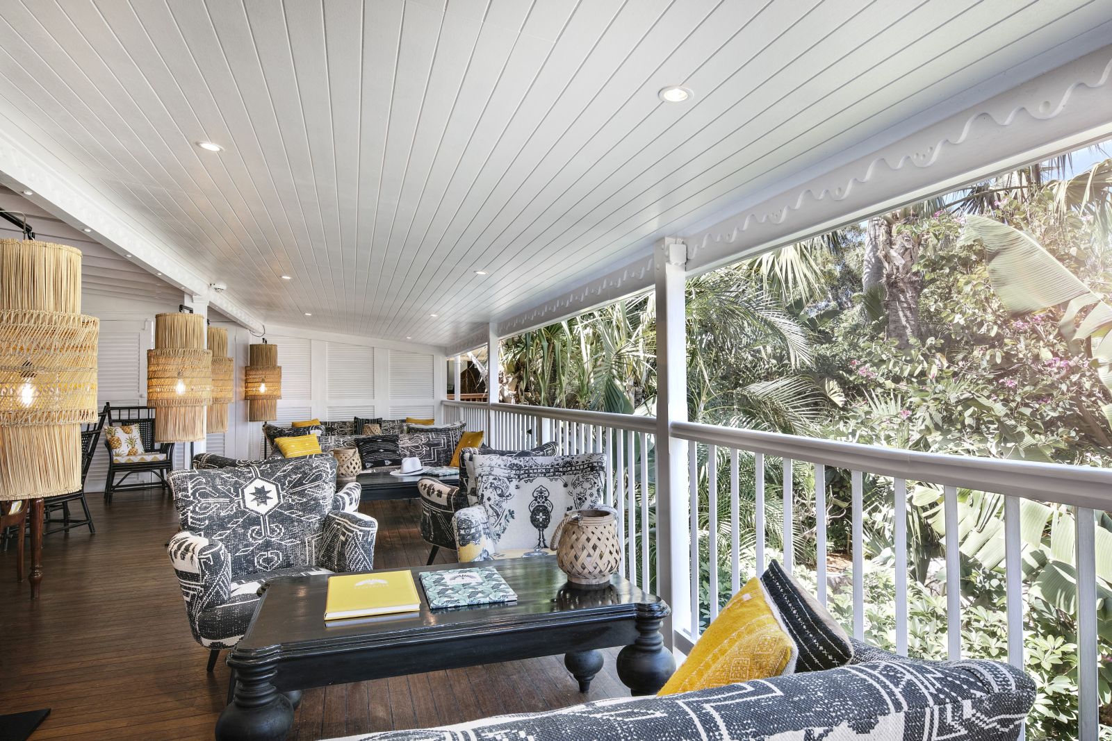 The outdoor drinks area at  Villa Marie in St Barths