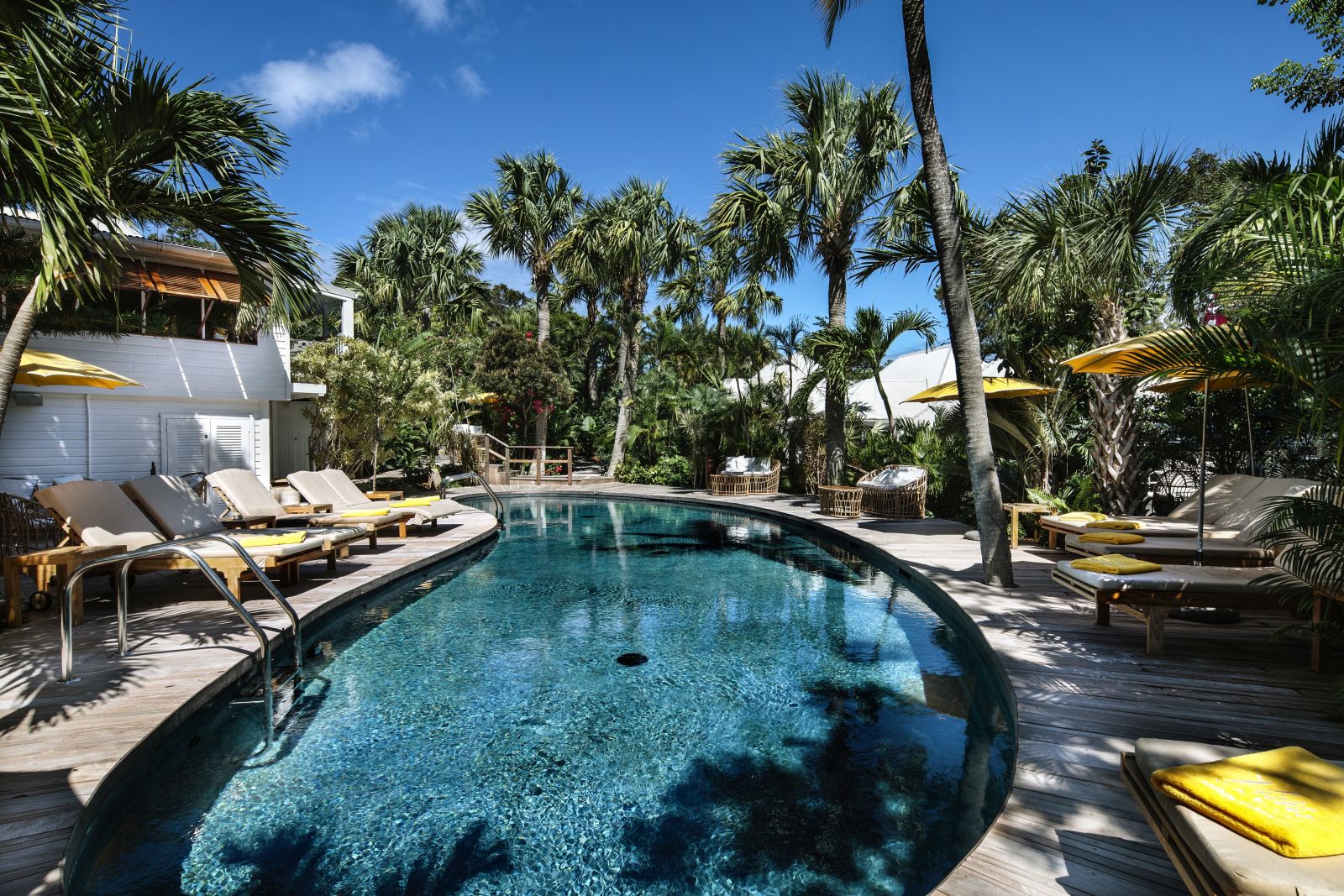 The pool area at  Villa Marie in St Barths