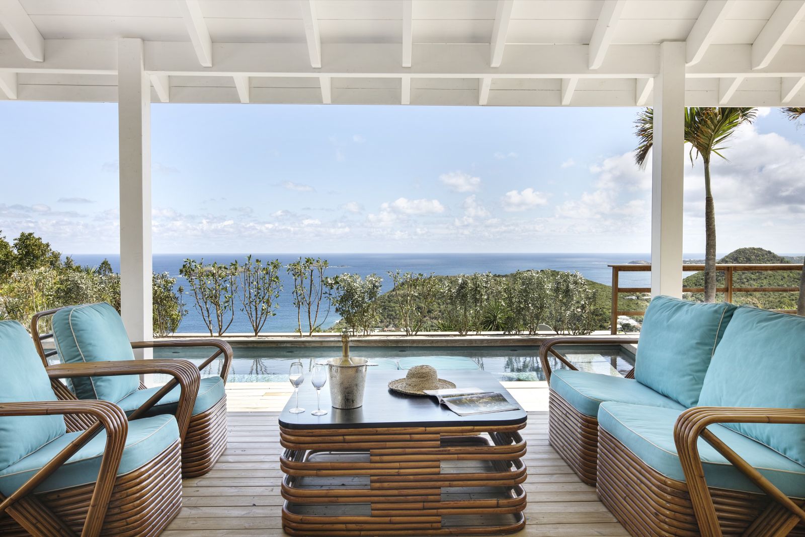 The view from the pool at  Villa Marie in St Barths