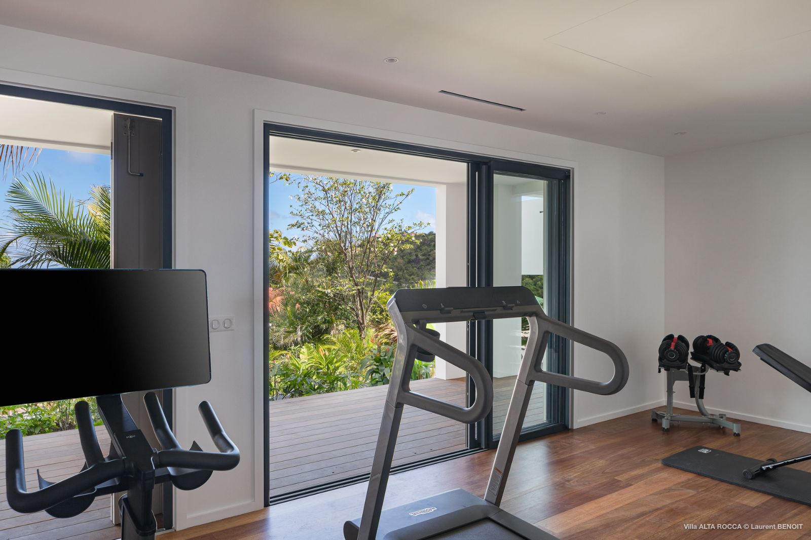gym with running machine