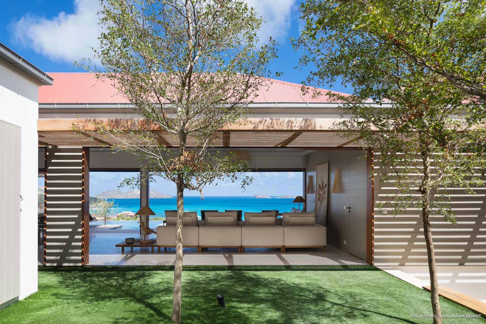 villa exterior with vista to sea