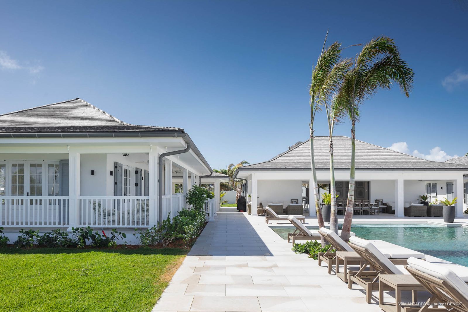 Villa Blanc, St Barths - villa and pool view
