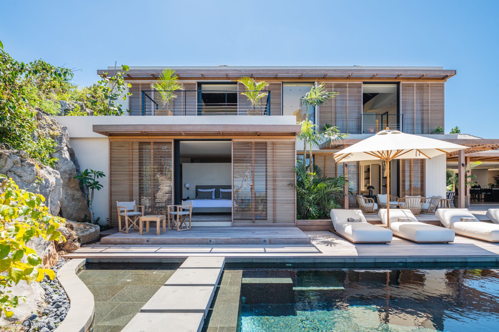 Facade and pool at Villa La Roche in St Barths