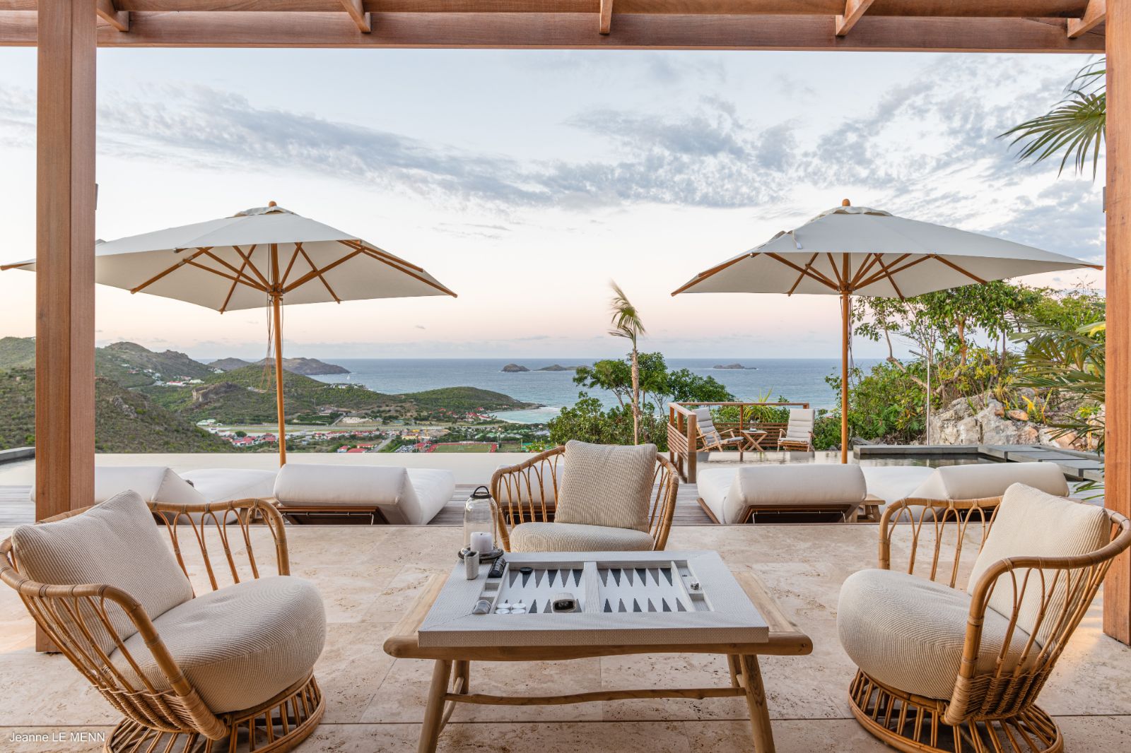 Deck and sea view at Villa La Roche in St Barths