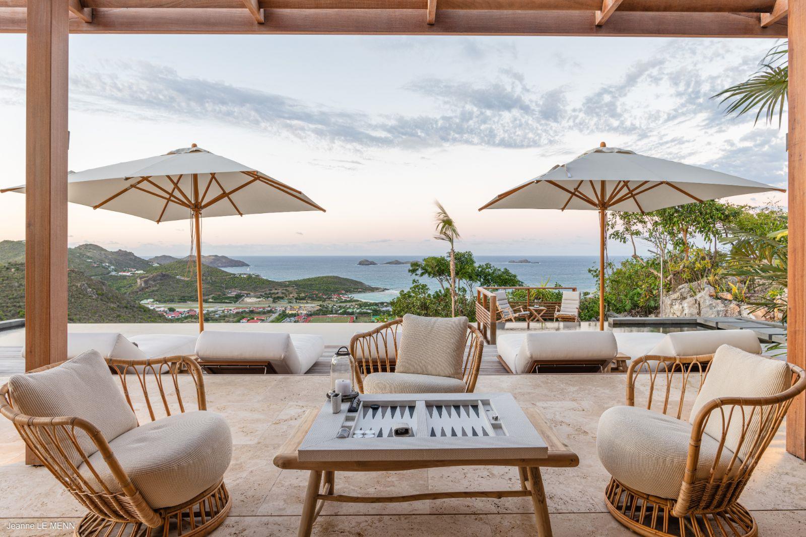 Deck and sea view at Villa La Roche in St Barths