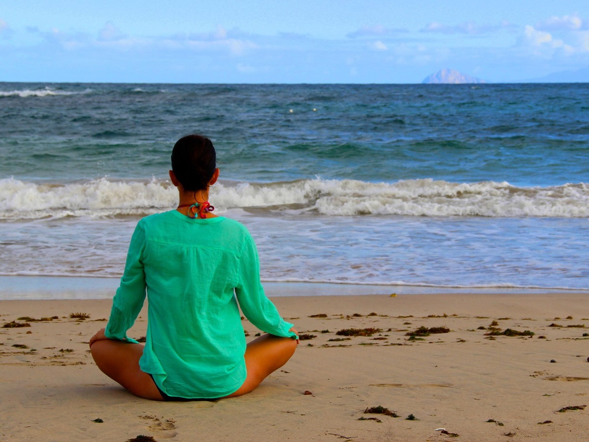 Meditation at the beach of Montpellier Nevis