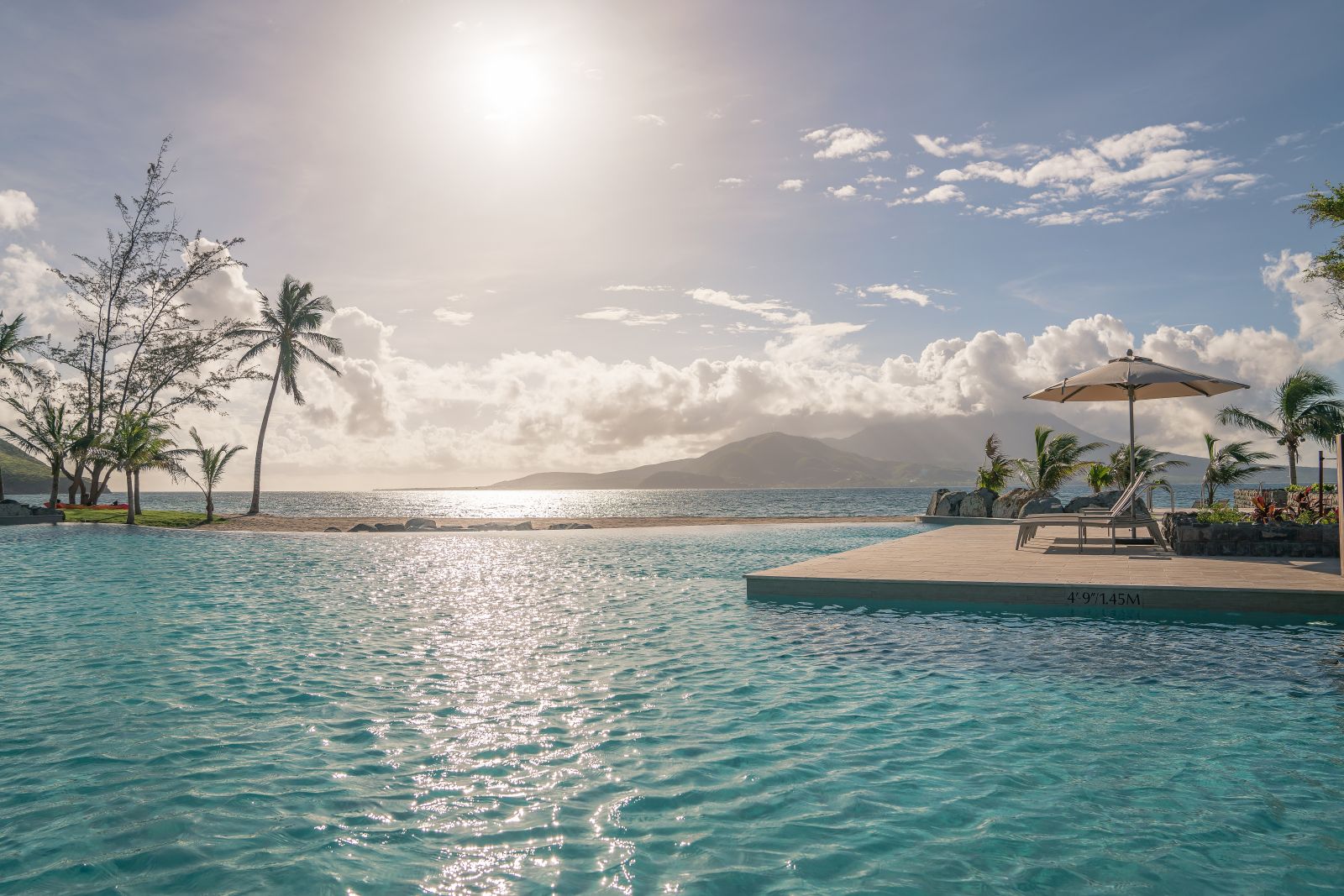 The lagoon pool at the Park Hyatt St. Kitts Christophe Harbour Hotel