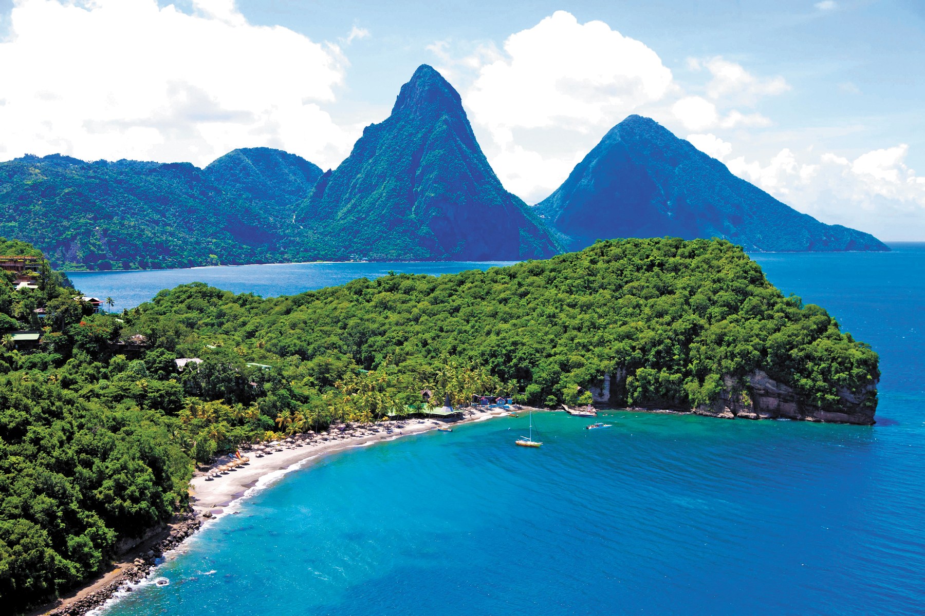 Aerial of Anse Chastanet, St Lucia