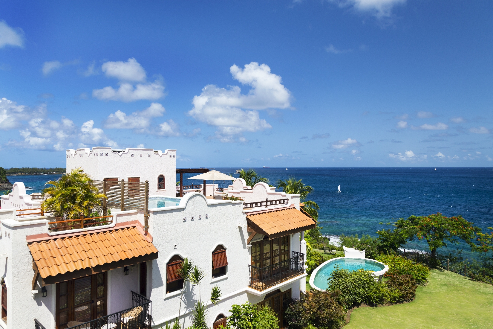 The exterior of the ocean view villas at Cap Maison, St. Lucia