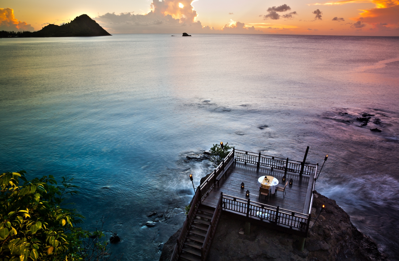 The Rock Maison at sunset at Cap Maison, St. Lucia