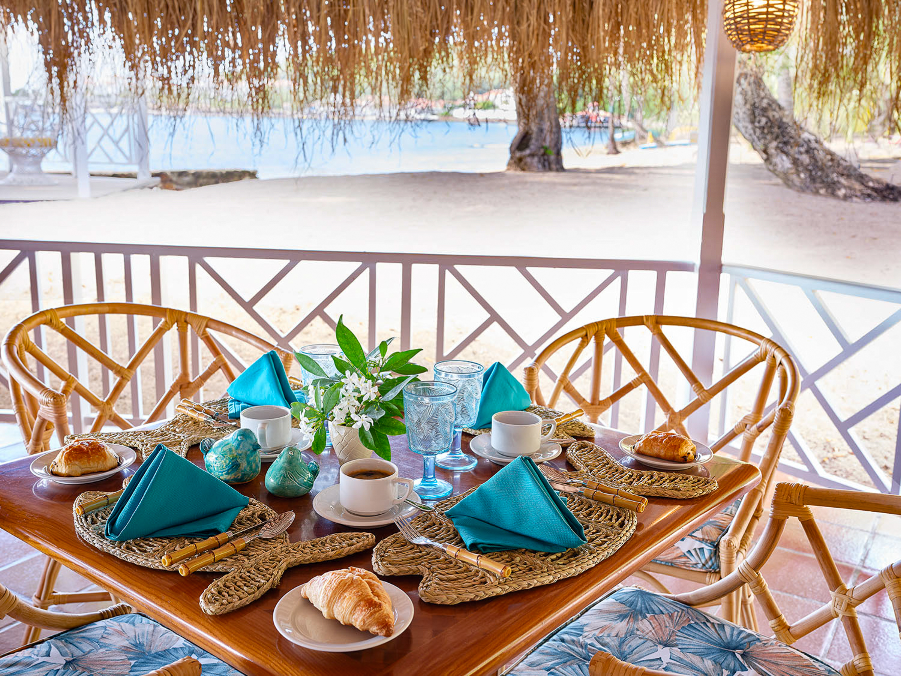 Breakfast served at East Winds luxury Resort in St Lucia