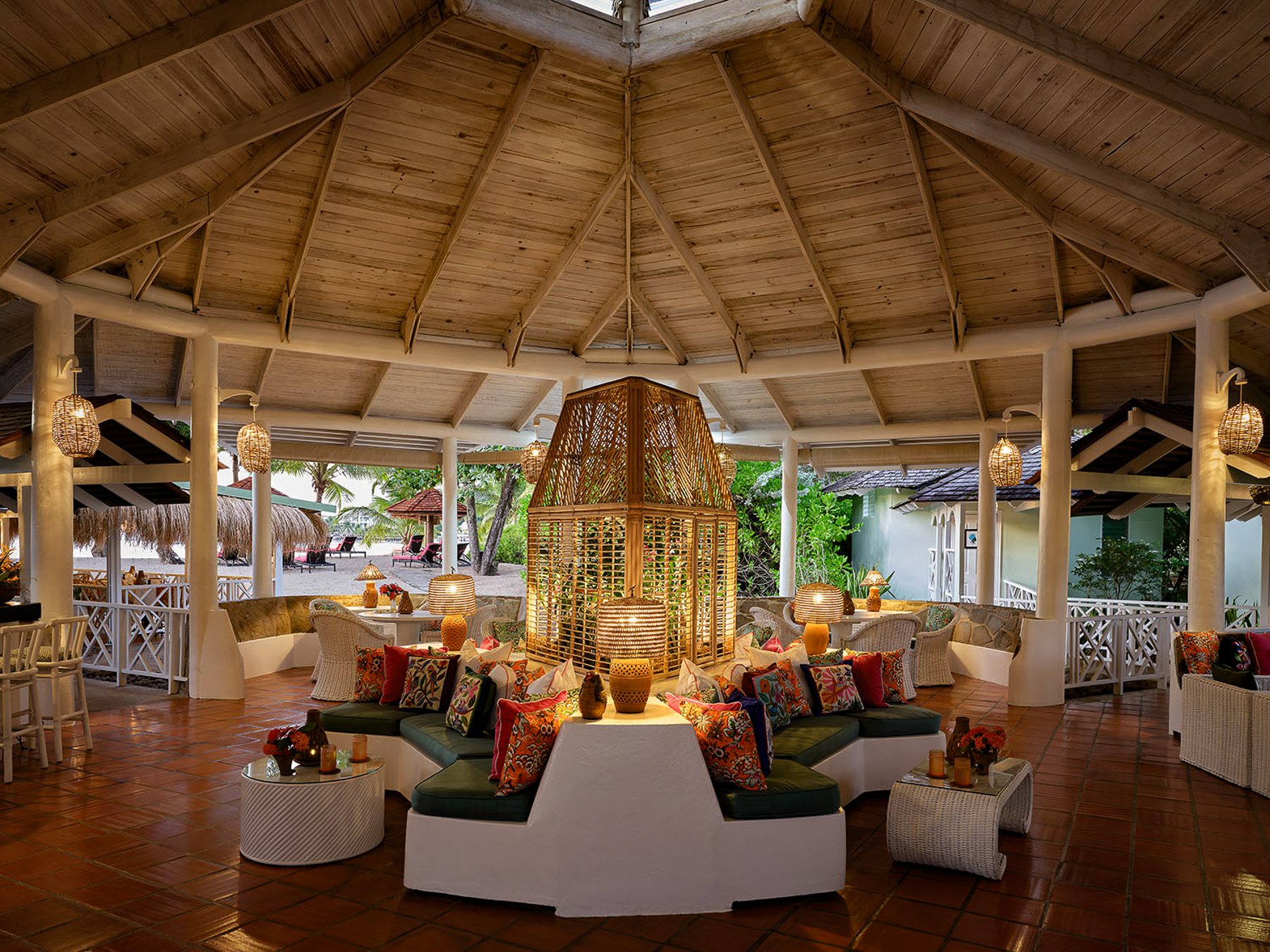 Lobby area at East Winds luxury Resort in St Lucia