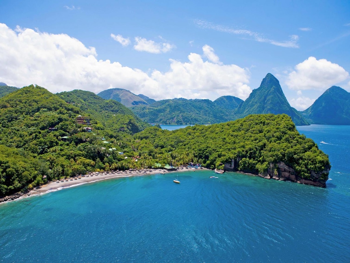The bay near Jade Mountain, St Lucia