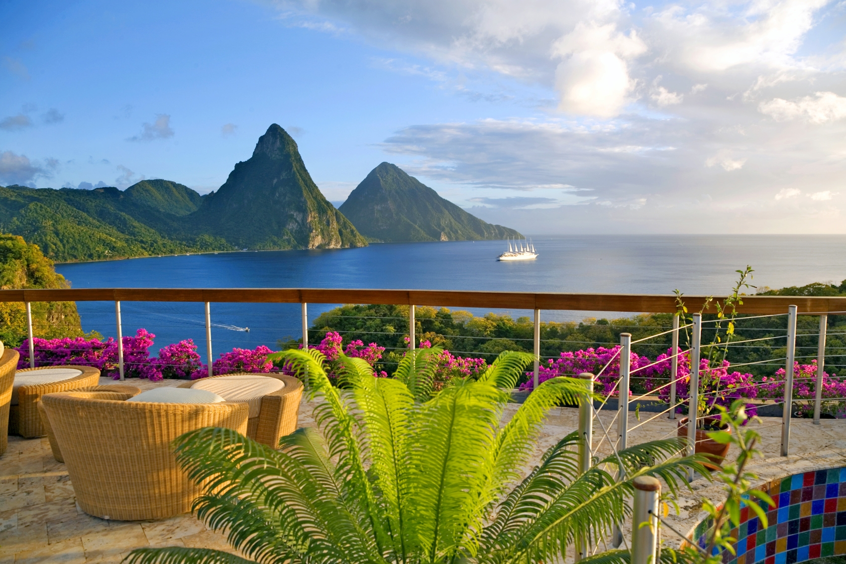 a terrace of Jade Mountain, St Lucia
