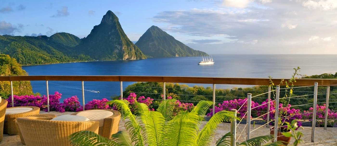 a terrace of Jade Mountain, St Lucia