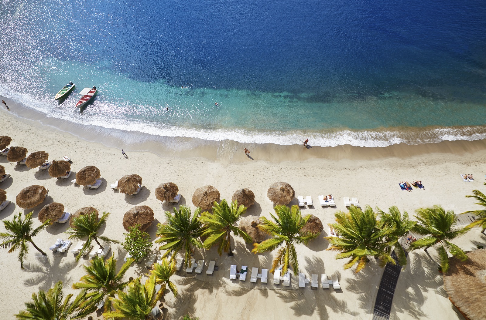 Aerial of Sugar Beach, St Lucia