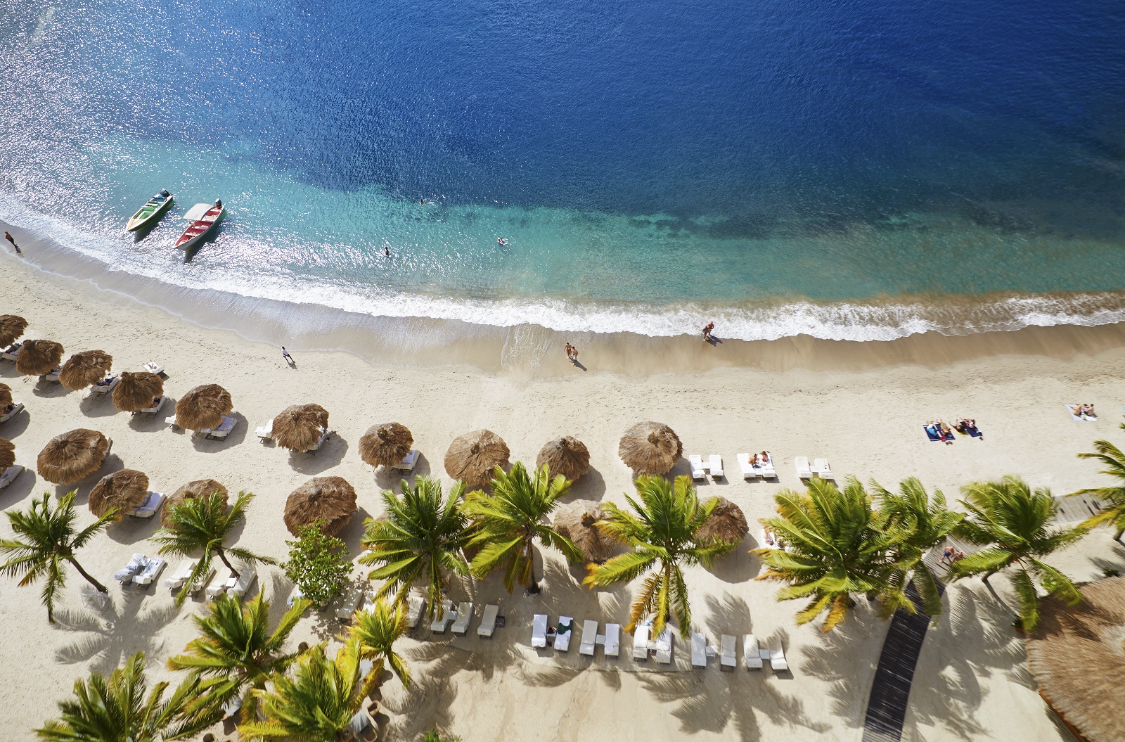 An aerial view of the Sugar Beach resort on St Lucia
