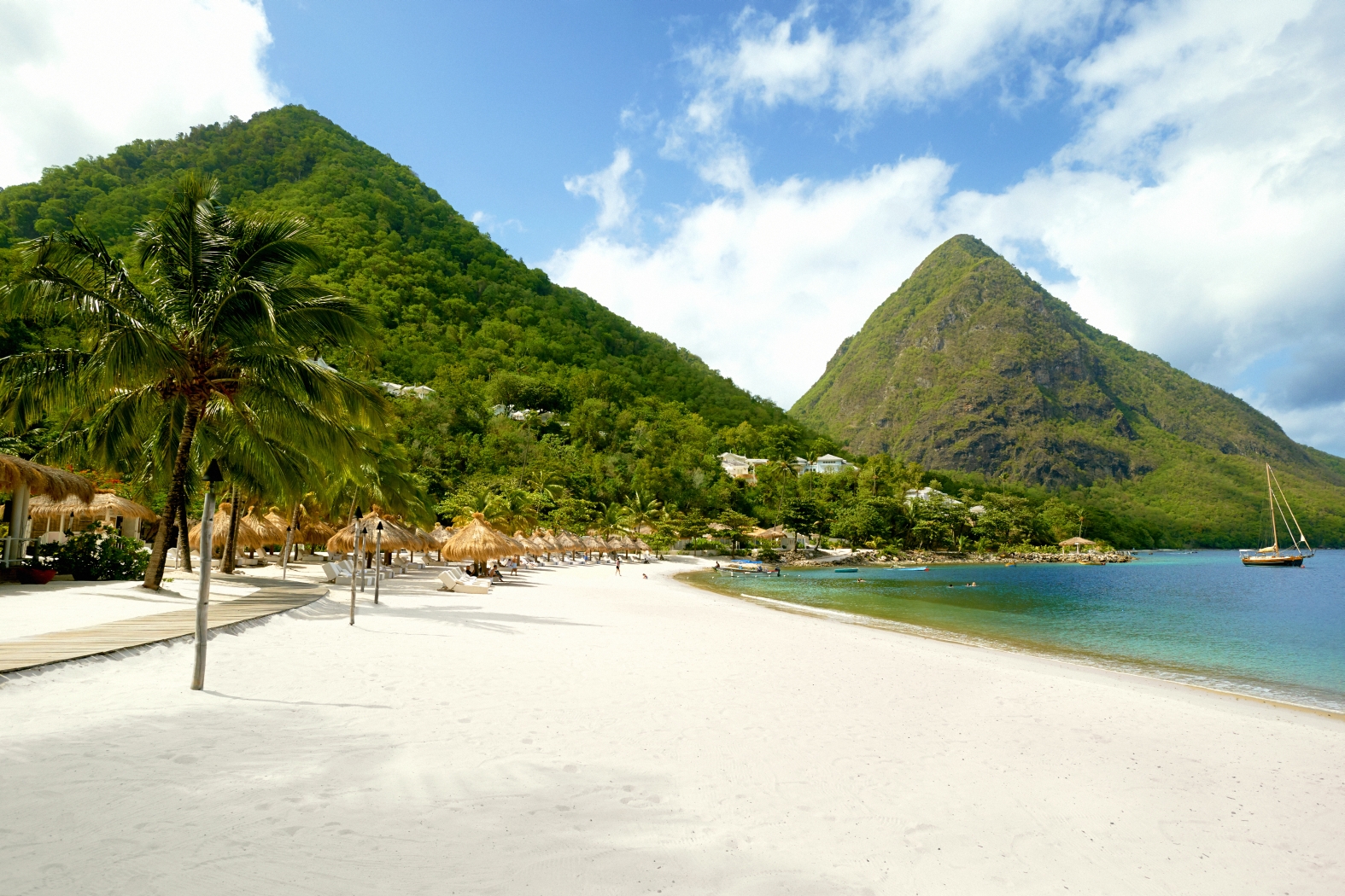 The beach of Sugar Beach, St Lucia