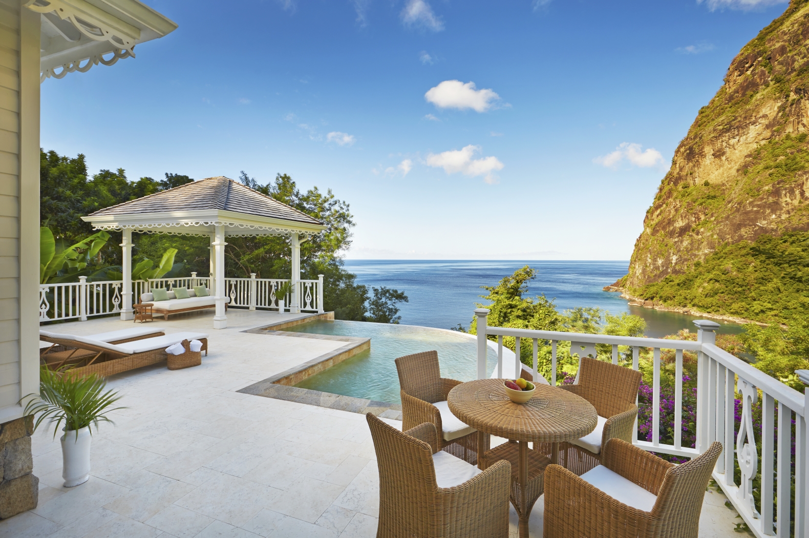 View from a Grand Luxury Villa at Sugar Beach, St Lucia