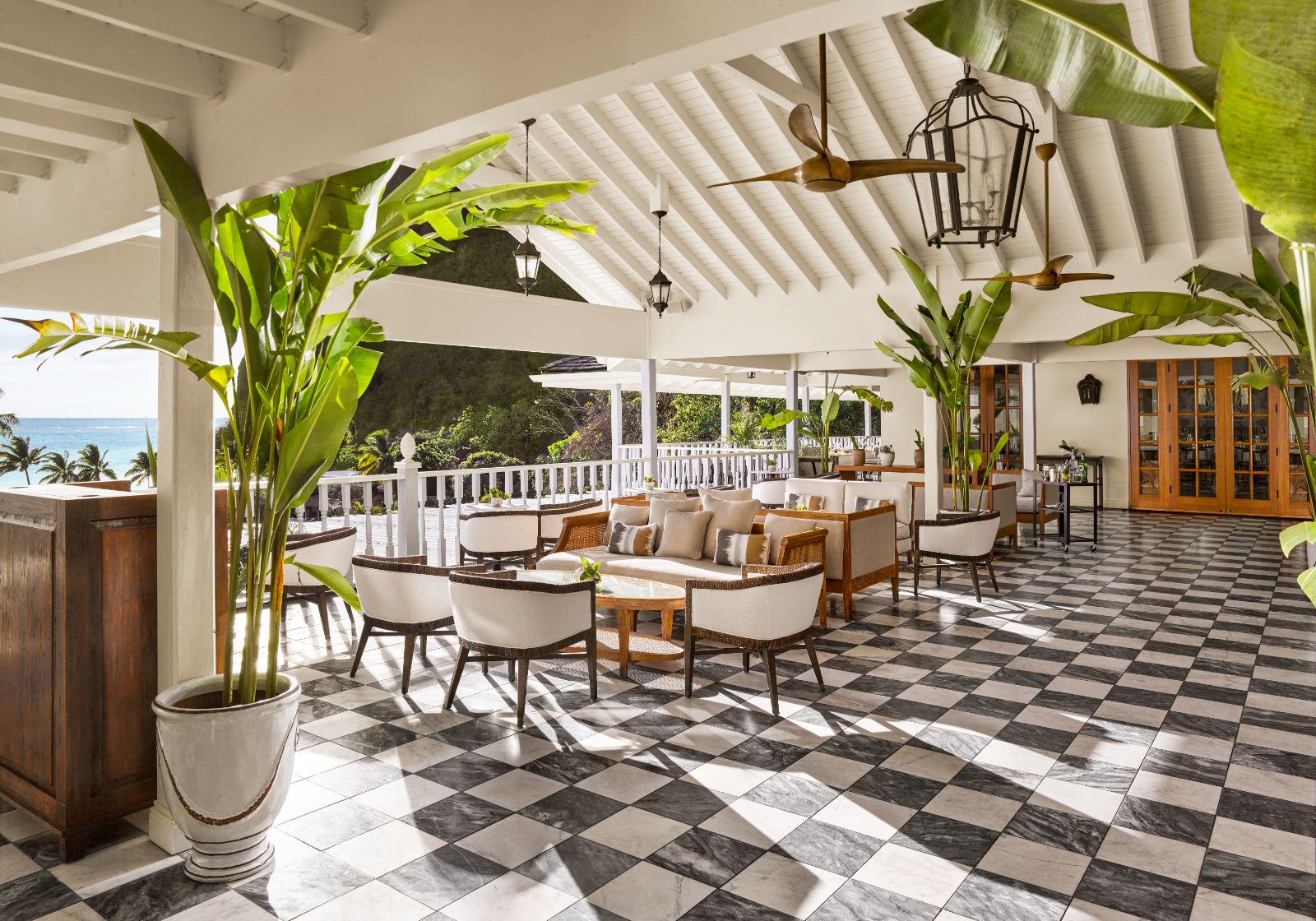 Saltwater bar and lounge at Sugar Beach resort in Saint Lucia